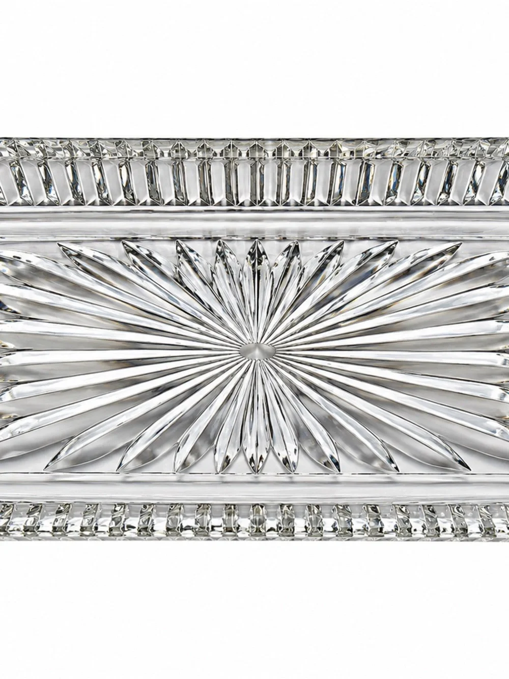 Vintage Pressed Glass Tray Mid-Century Starburst Jewelry Trinket Dish